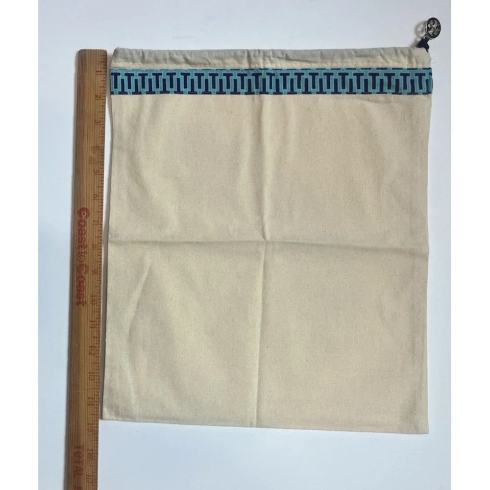 Tory Burch Logo Charm Drawstring‎ Canvas Muslin Dust Bag Shoe Belt 12